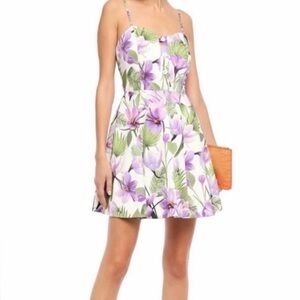 NWT Alice + Olivia Floral Mini Fit and Flare Dress